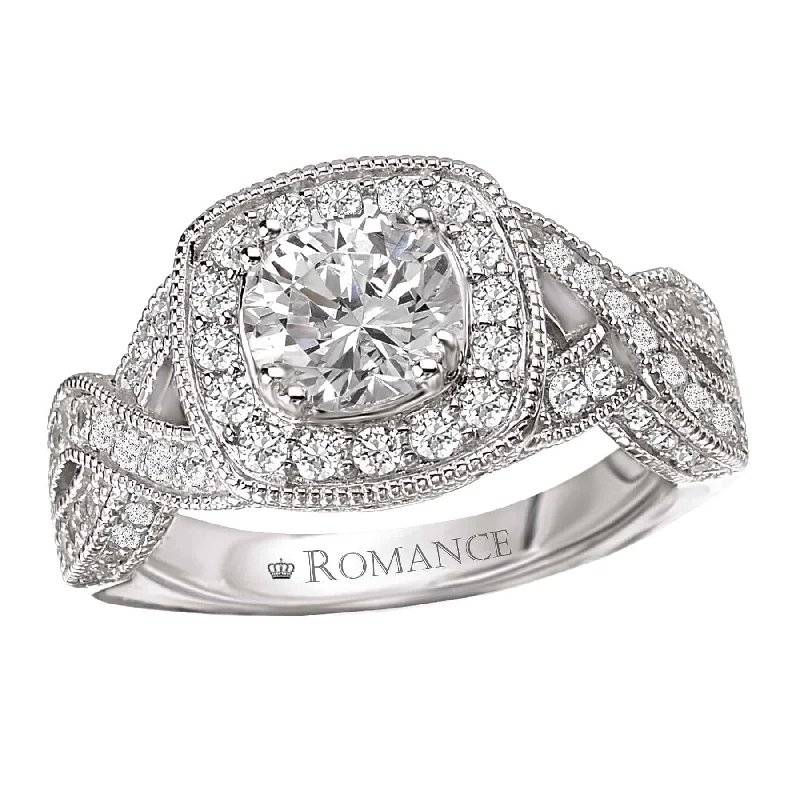 Shop Dazzling Jewelry At The Best Prices Romance Halo with Braided Shoulder Engagement Ring Shop Dazzling Jewelry At The Best Prices Romance Halo with Braided Shoulder Engagement Ring