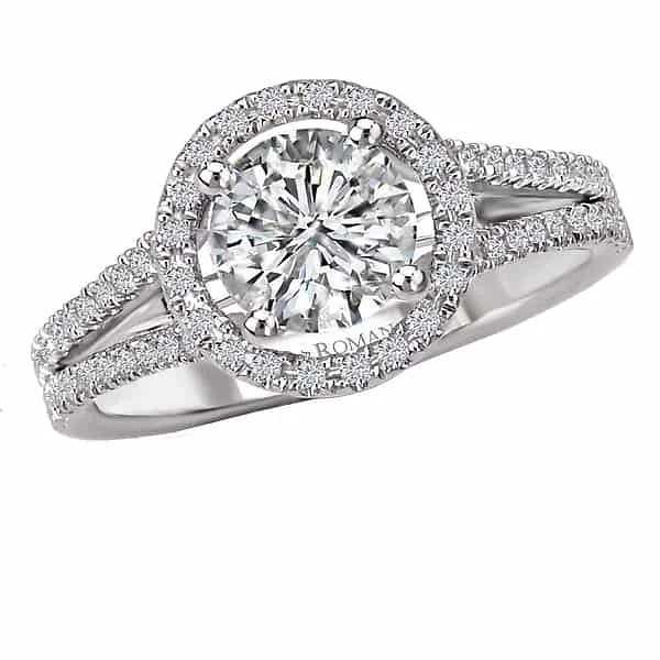 Romance Halo with Open Shoulder Engagement Ring