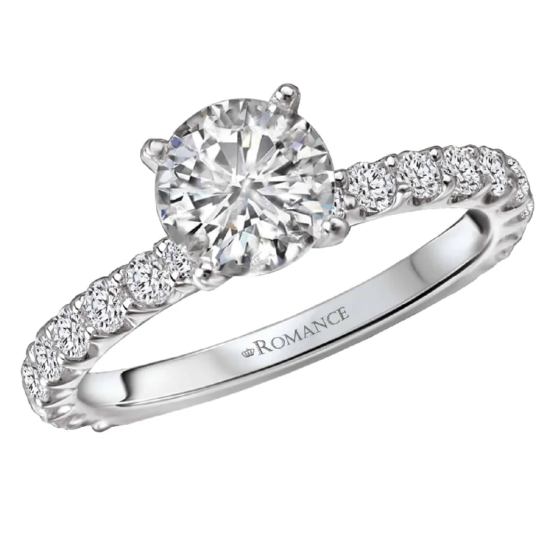 Fashion-Forward Geometric Jewelry For Contemporary Style Romance Shared Prong Diamond Accent Engagement Ring Fashion-Forward Geometric Jewelry For Contemporary Style Romance Shared Prong Diamond Accent Engagement Ring