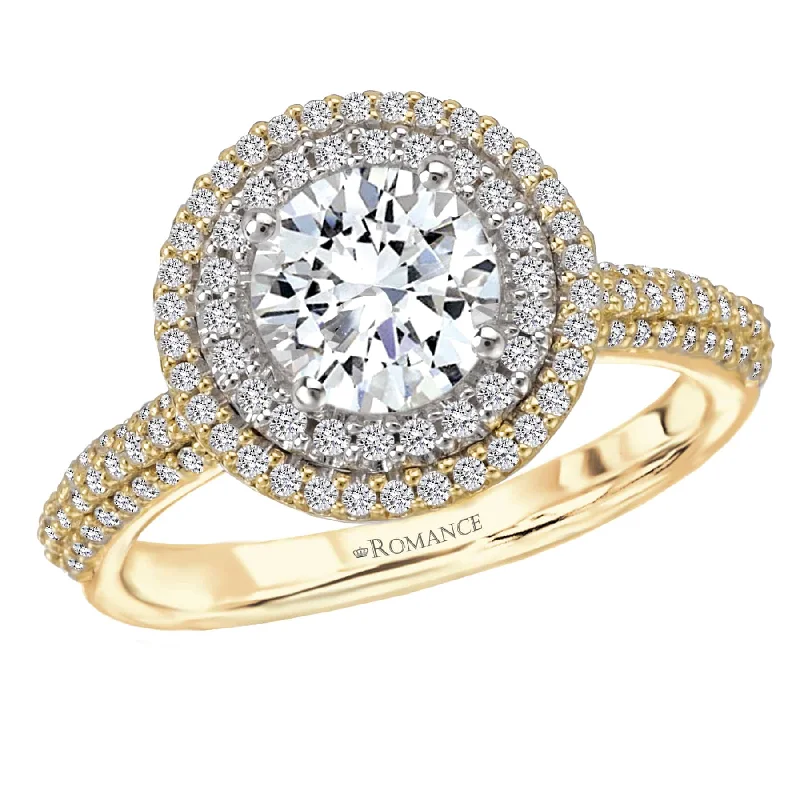 Limited-Time Offer On Premium Jewelry Collections Romance Two-Tone Double Halo Engagement Ring