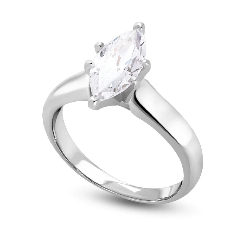 The Jewelry Sale You've Been Waiting For Is Here Signature Certificate 1/2 CTW Marquise Diamond Solitaire Engagement Ring in 14KT White Gold The Jewelry Sale You've Been Waiting For Is Here Signature Certificate 1/2 CTW Marquise Diamond Solitaire Engagement Ring in 14KT White Gold