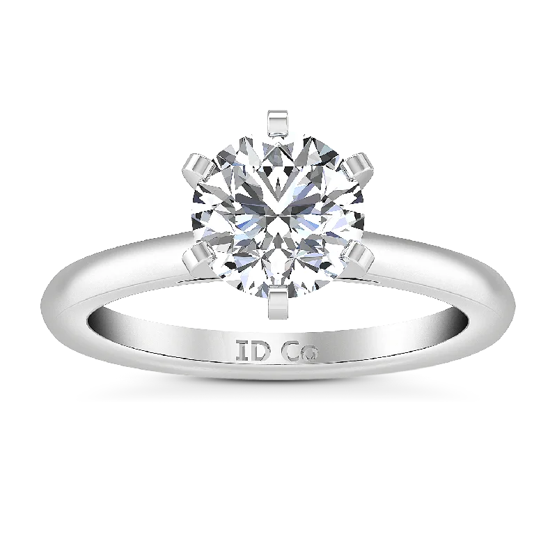 Solitaire Engagement Ring Petite Cathedral 14K White Gold