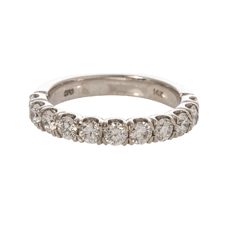 Chic, Trendy, And Affordable Jewelry Sale 1.10ct Diamond Pavé 14K White Gold Halfway Band