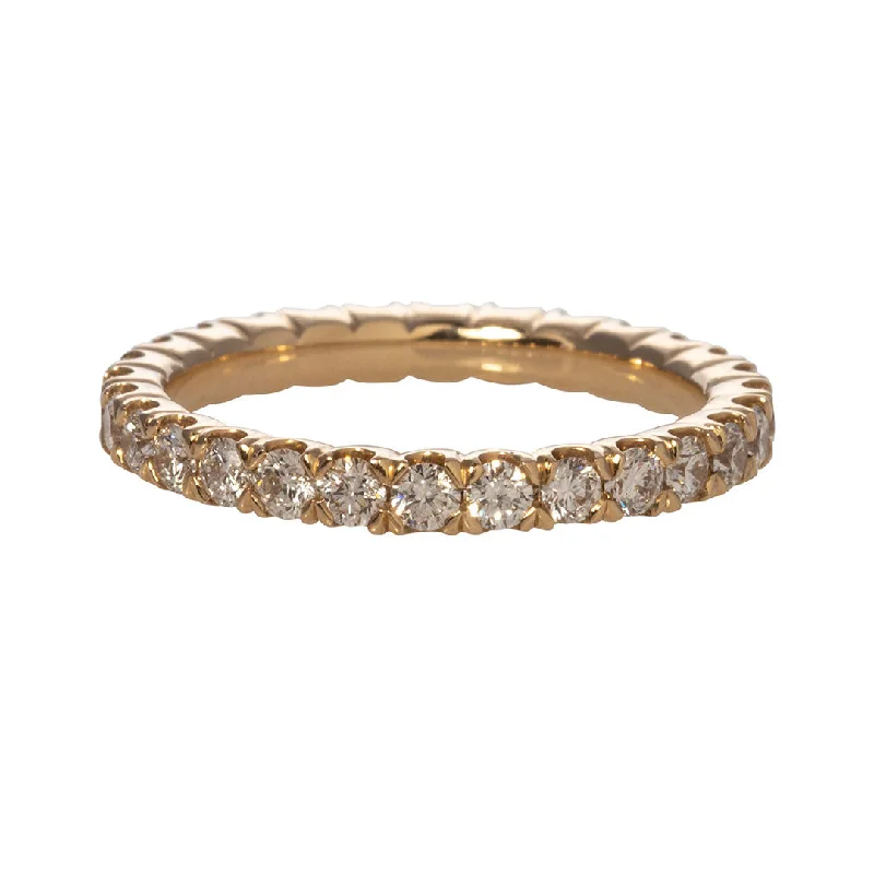 Chic And Stylish Jewelry At Exclusive Prices 1.10ct Diamond Scoop Set 14K Yellow Gold Eternity Band