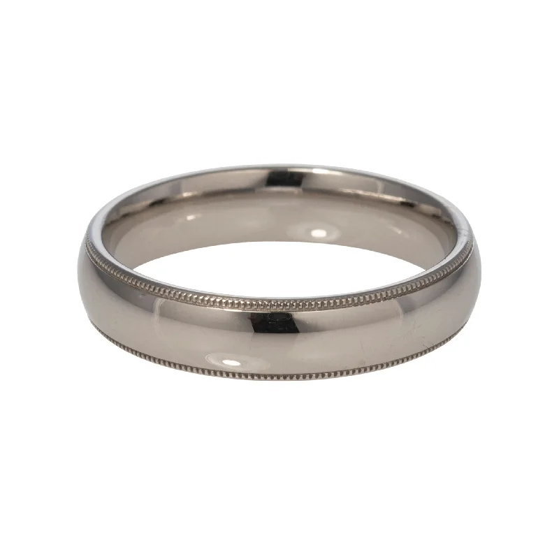 Seasonal Jewelry Sale – Upgrade Your Style Today 14K White Gold Regular Comfort Fit Wedding Band 5mm Milgrain