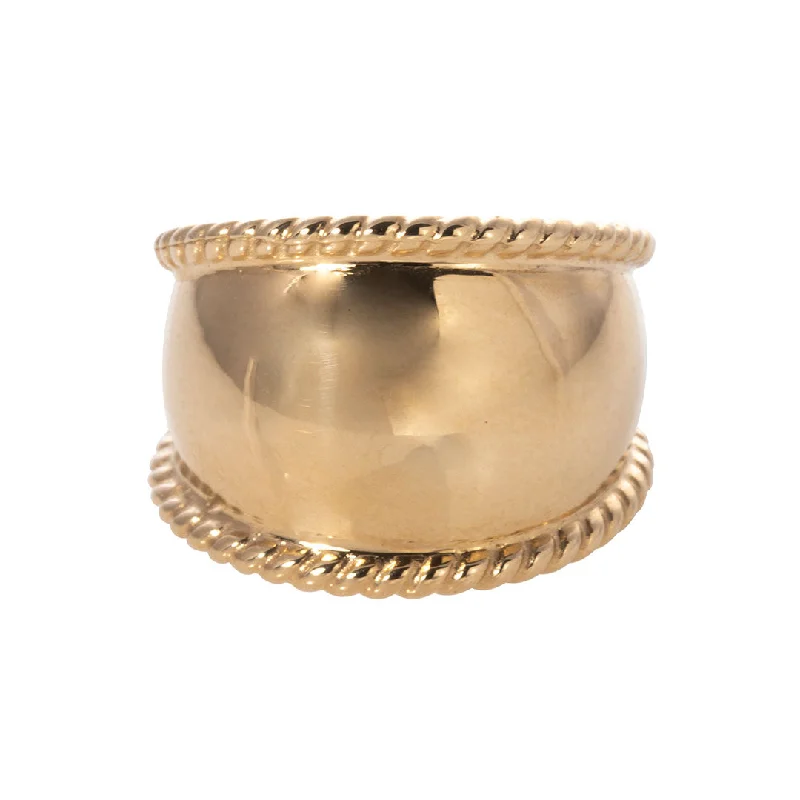Premium Jewelry At Promotional Prices – Shine Today 14K Yellow Gold Twisted Rope Edge Cigar Band Ring