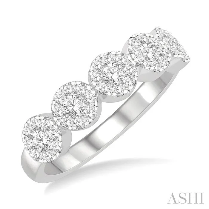 Flash Sale On Exquisite Jewelry – Don't Miss Out ROUND SHAPE 5 STONE LOVEBRIGHT ESSENTIAL DIAMOND WEDDING BAND