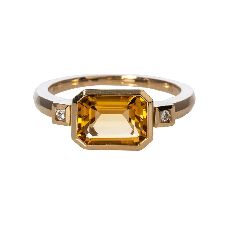 Luxury Meets Affordability – Jewelry Sale Live Now Citrine & Diamond 14K Yellow Gold Ring