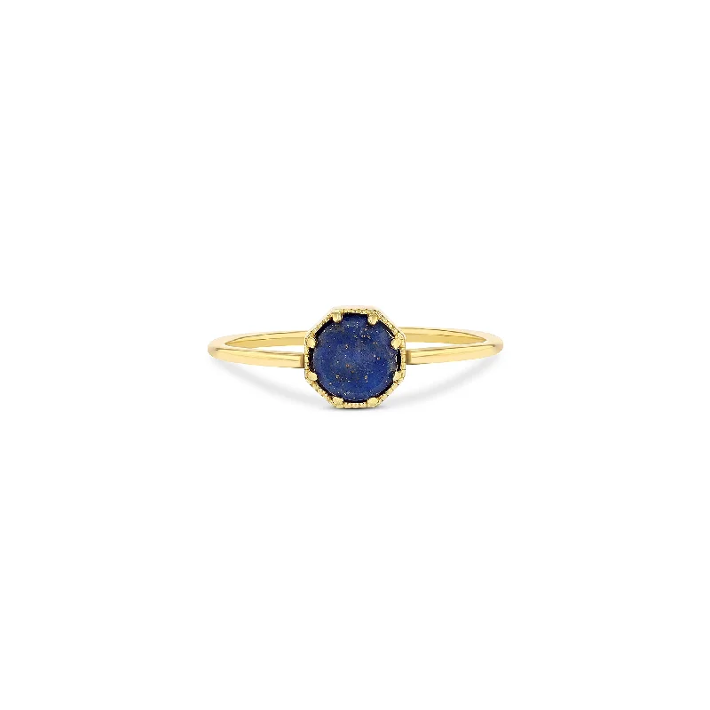 Crown Bezel Lapis Ring