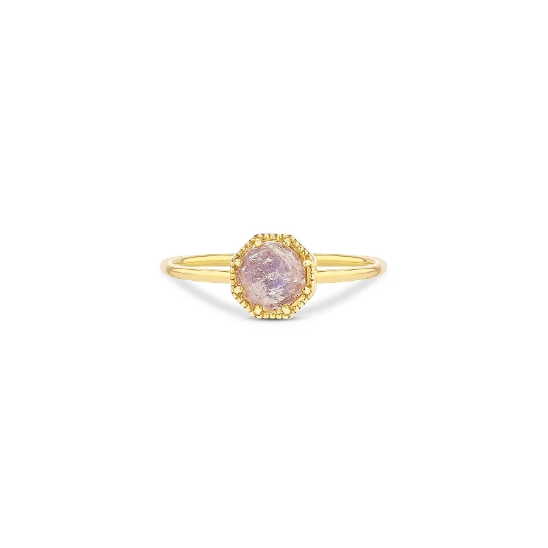 Crown Bezel Moonstone Ring