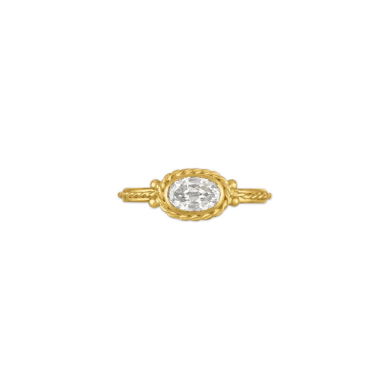 Elegant Jewelry, Exclusive Prices – Shop Now Faceted Oval Diamond Chorda Ring