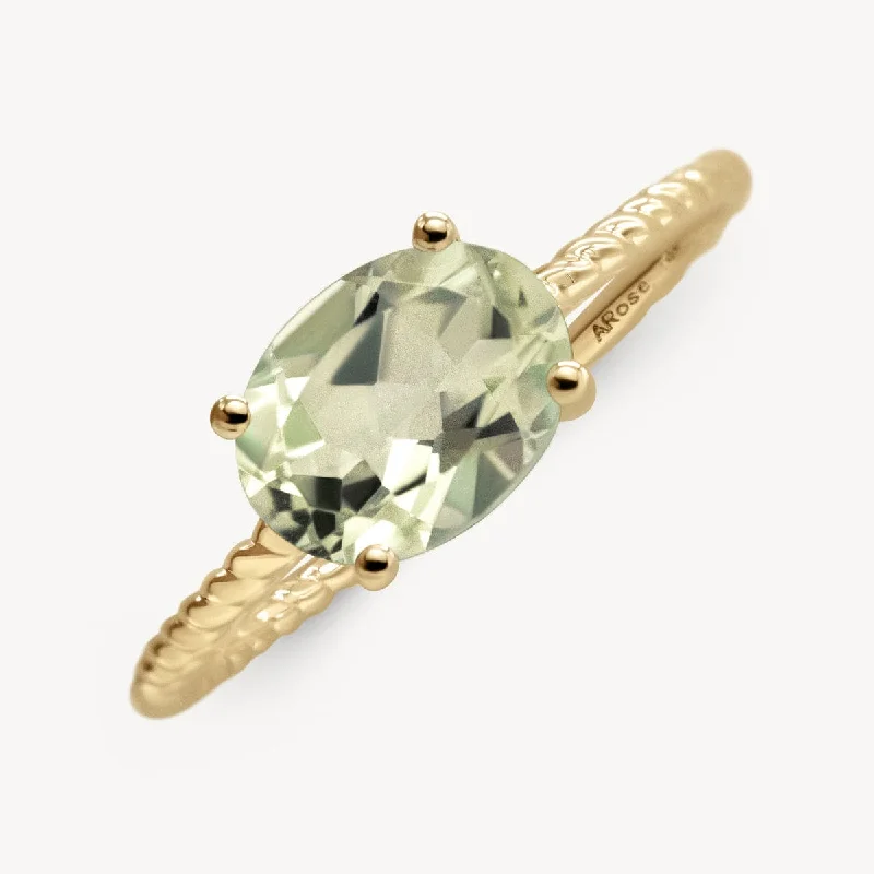 Customized Silver Jewelry For Unique Style Green Amethyst Twist Ring