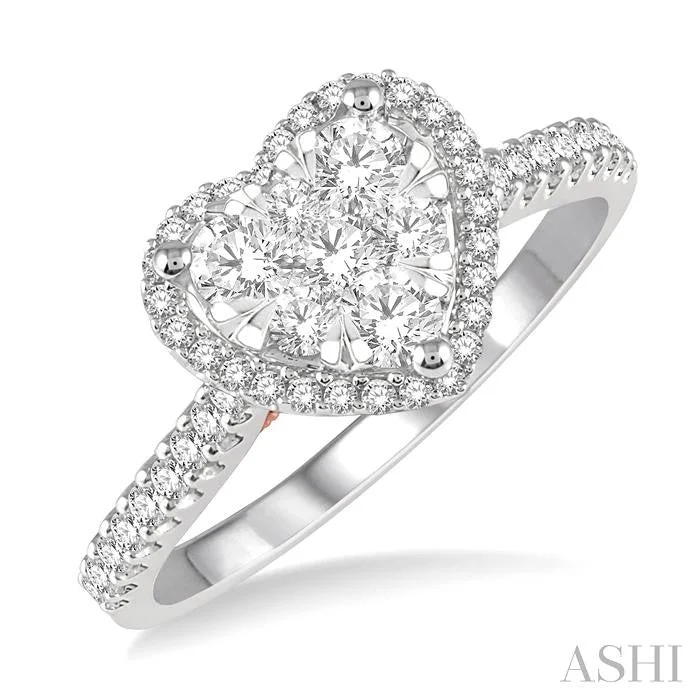 Affordable Luxury Jewelry For Every Occasion HEART SHAPE HALO LOVEBRIGHT ESSENTIAL DIAMOND ENGAGEMENT RING