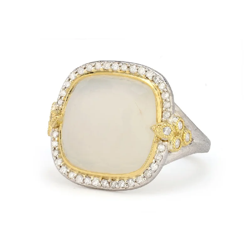 Limited-Stock Jewelry Sale – Once It's Gone, It's Gone Jude Frances Mixed Metal Large Moroccan Pave Cushion Stone Ring