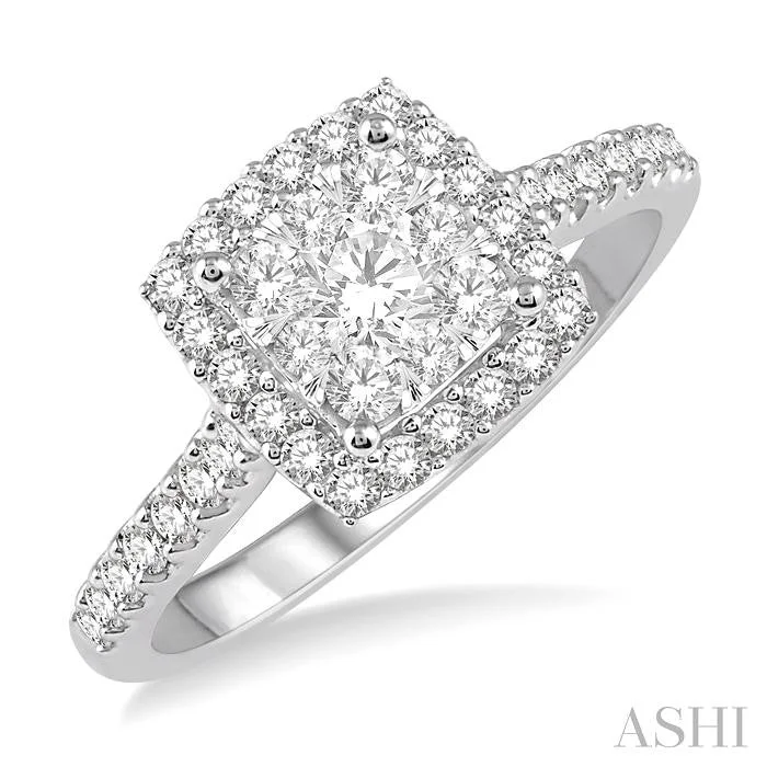 Adjustable Charm Bracelets For A Perfect Fit CUSHION SHAPE HALO LOVEBRIGHT ESSENTIAL DIAMOND ENGAGEMENT RING