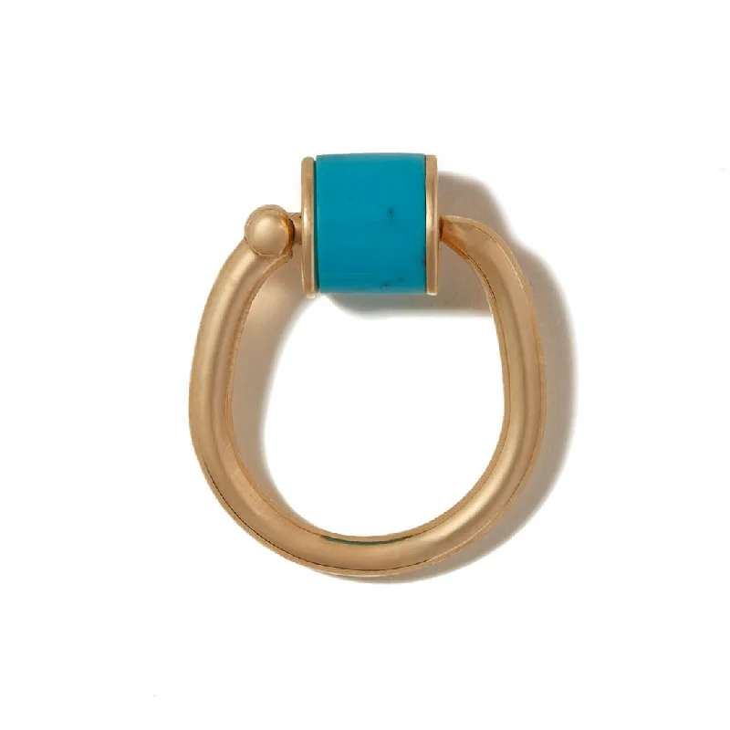 Shop Dazzling Jewelry At The Best Prices Marla Aaron 18K Gold Turquoise Chubby Trundle Lock Ring