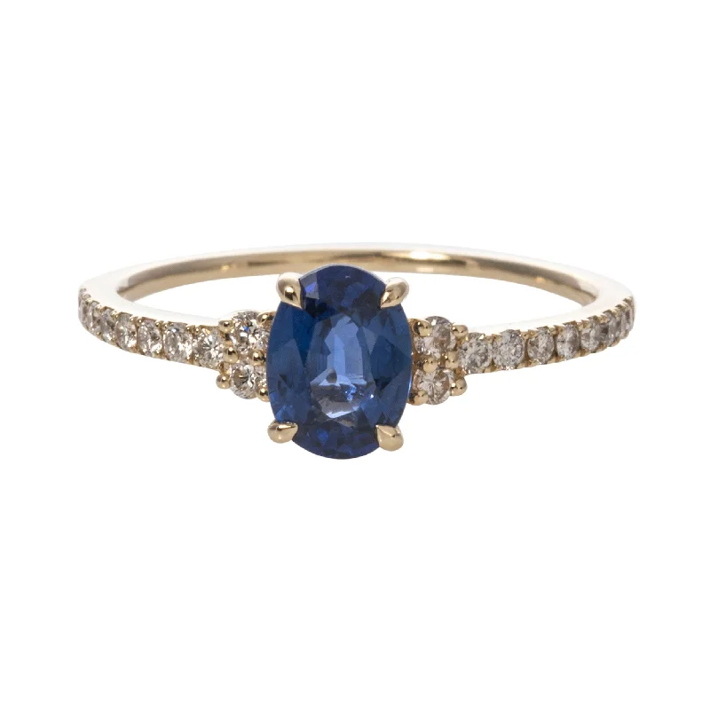 Flash Sale On Stunning Jewelry – Don't Miss Out Oval Sapphire & Diamond 14K Yellow Gold Ring