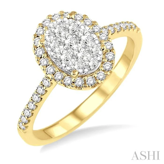 High-End Jewelry, Now More Affordable Than Ever OVAL SHAPE HALO LOVEBRIGHT ESSENTIAL DIAMOND ENGAGEMENT RING