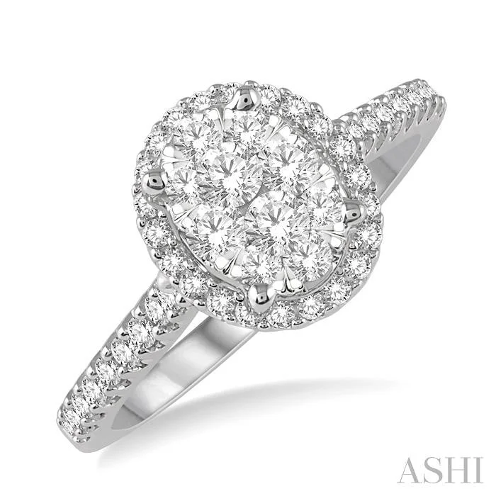 Personalized Jewelry Sale – Meaningful Gifts At Great Prices OVAL SHAPE HALO LOVEBRIGHT ESSENTIAL DIAMOND ENGAGEMENT RING