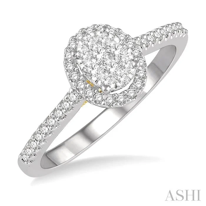 Bestselling Jewelry At Special Promotional Rates OVAL SHAPE HALO LOVEBRIGHT ESSENTIAL DIAMOND ENGAGEMENT RING
