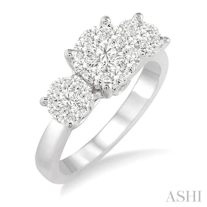 Trending Jewelry Styles Now At Limited-Time Discounts ROUND SHAPE PAST PRESENT & FUTURE LOVEBRIGHT ESSENTIAL DIAMOND ENGAGEMENT RING