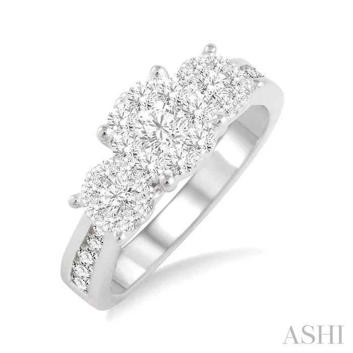 Exclusive Gemstone Jewelry At Special Prices ROUND SHAPE PAST PRESENT & FUTURE LOVEBRIGHT ESSENTIAL DIAMOND RING