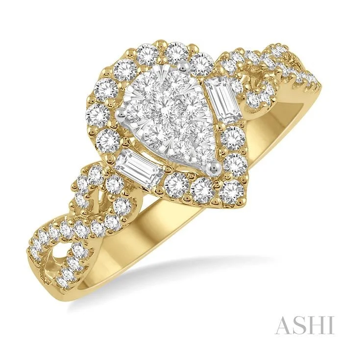 Elegant Rose Gold Jewelry For A Stylish Touch PEAR SHAPE HALO LOVEBRIGHT DIAMOND ENGAGEMENT RING