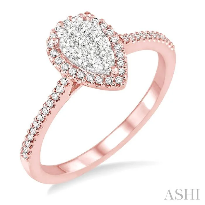 Exclusive Jewelry Sale – Sparkle For Less PEAR SHAPE HALO LOVEBRIGHT ESSENTIAL DIAMOND ENGAGEMENT RING