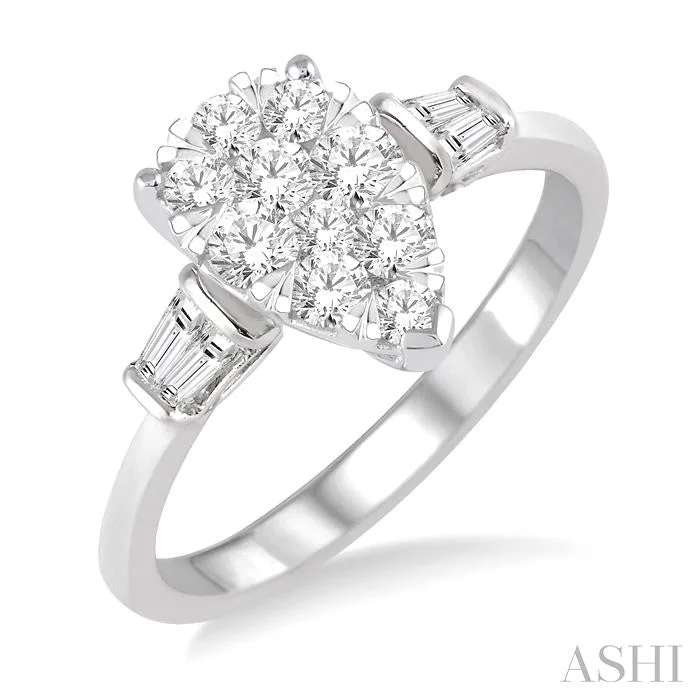 Shop Dazzling Jewelry With Special Promotional Discounts PEAR SHAPE LOVEBRIGHT DIAMOND ENGAGEMENT RING