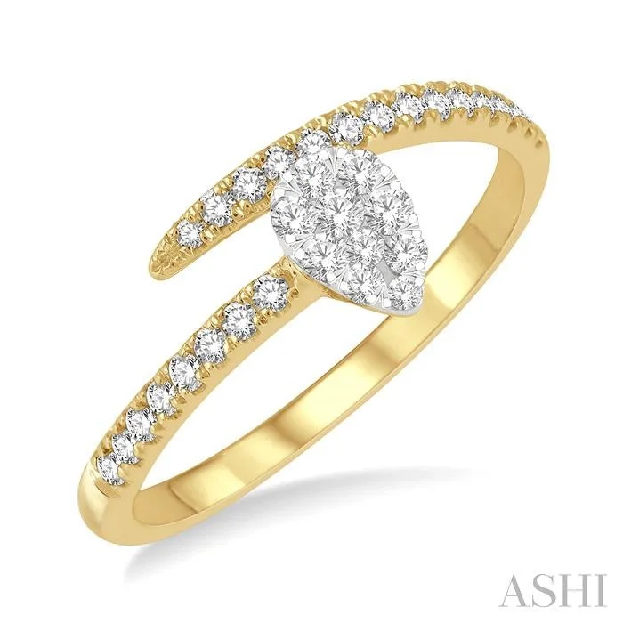Trending Jewelry Now Available At Exclusive Prices PEAR SHAPE LOVEBRIGHT DIAMOND FASHION RING