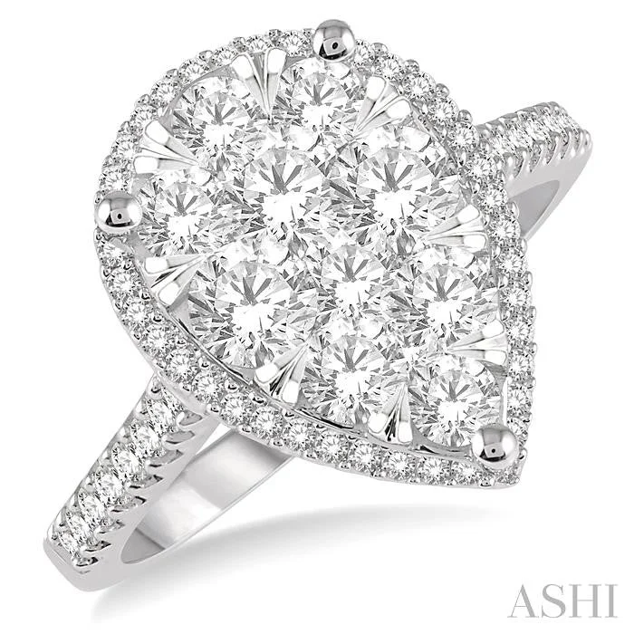 Unmissable Jewelry Sale – Shop Before It's Too Late PEAR SHAPE HALO LOVEBRIGHT ESSENTIAL DIAMOND ENGAGEMENT RING
