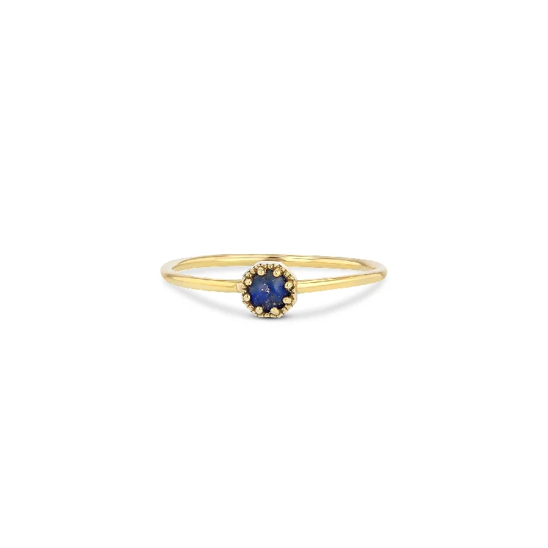 Petite Crown Bezel Lapis Ring