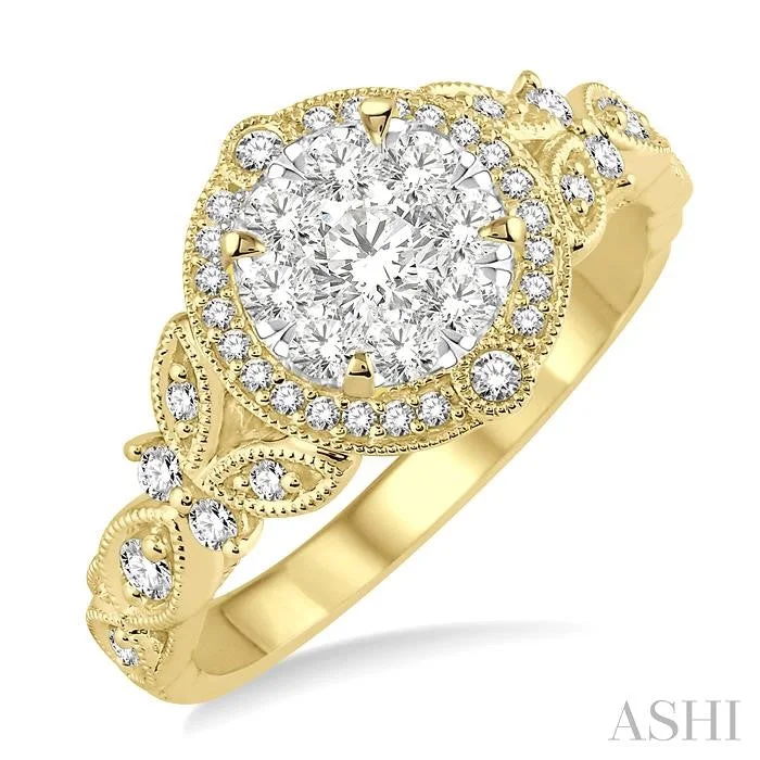 Exclusive Jewelry Sale – Shine For Less ROUND SHAPE HALO LOVEBRIGHT DIAMOND ENGAGEMENT RING