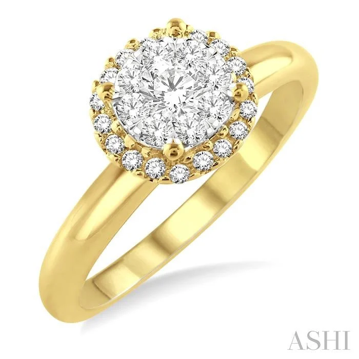 Shop Trending Jewelry With Exclusive Savings ROUND SHAPE HALO LOVEBRIGHT ESSENTIAL DIAMOND ENGAGEMENT RING