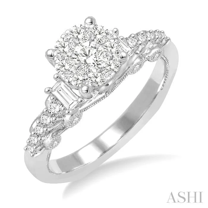 Don't Miss Out – Shop Elegant Jewelry For Less ROUND SHAPE LOVEBRIGHT DIAMOND ENGAGEMENT RING
