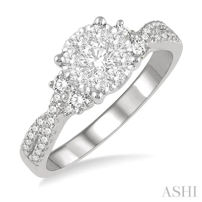 Bohemian-Inspired Jewelry For Free-Spirited Fashion ROUND SHAPE LOVEBRIGHT DIAMOND ENGAGEMENT RING