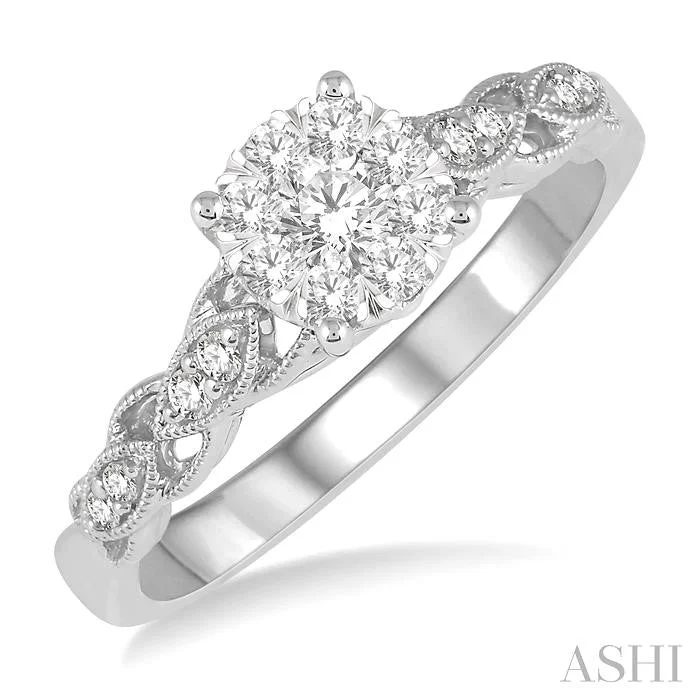 Limited-Stock Jewelry Clearance – Grab Your Favorites Now ROUND SHAPE LOVEBRIGHT DIAMOND ENGAGEMENT RING