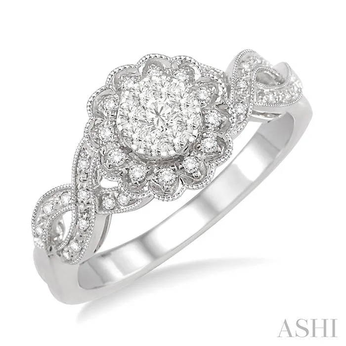 High-End Sparkle, Low-End Prices – Shop Now ROUND SHAPE LOVEBRIGHT DIAMOND FLOWER FASHION RING