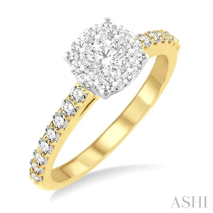 The Perfect Jewelry Piece At The Perfect Price ROUND SHAPE LOVEBRIGHT ESSENTIAL DIAMOND ENGAGEMENT RING
