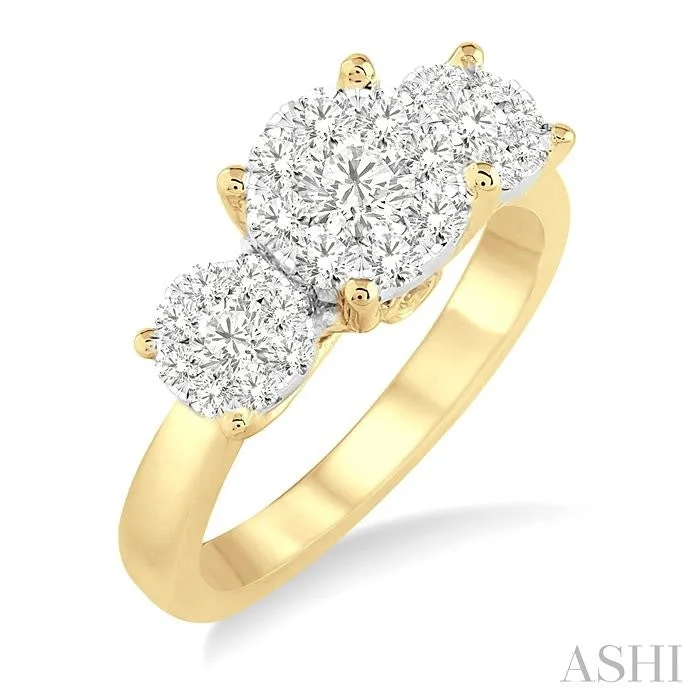 Elegant Designs, Unbeatable Discounts – Shop Jewelry Now ROUND SHAPE PAST PRESENT & FUTURE LOVEBRIGHT ESSENTIAL DIAMOND ENGAGEMENT RING