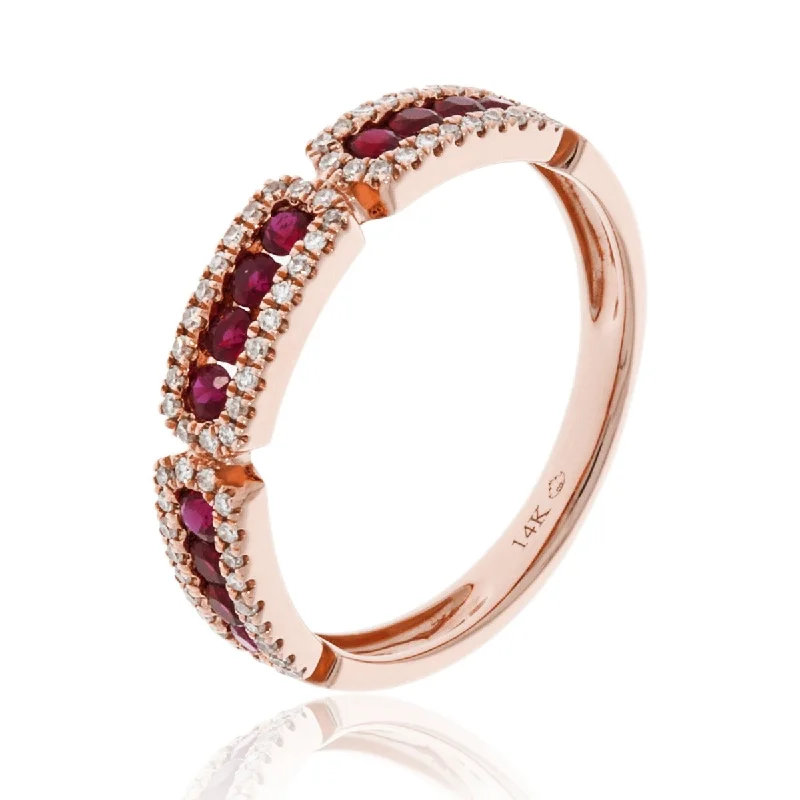 Upgrade Your Collection With Our Limited-Time Jewelry Sale Ruby & Diamond 14K Rose Gold Ring