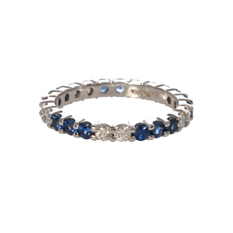 Personalized Jewelry Sale – Meaningful Gifts At Great Prices Sapphire & Diamond 18K White Gold Eternity Band