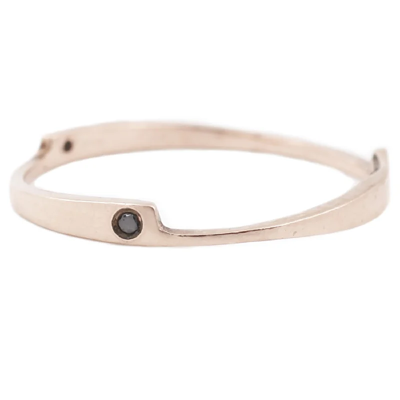 Limited-Time Offer On Elegant Jewelry Pieces Rose Gold Razor Black Diamond Ring