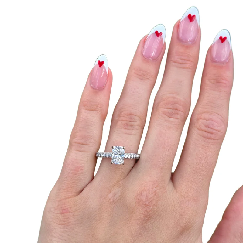 Luxury Meets Affordability – Jewelry Sale Now Live 1.62 Carat Radiant Lab Diamond Engagement Ring with 3D Band and Hidden Halo Luxury Meets Affordability – Jewelry Sale Now Live 1.62 Carat Radiant Lab Diamond Engagement Ring with 3D Band and Hidden Halo