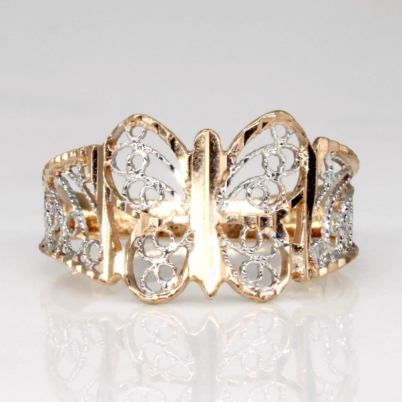 Shop High-Quality Jewelry At Jaw-Dropping Discounts 10k Two Tone Gold Butterfly Ring | SZ 6.25 | Shop High-Quality Jewelry At Jaw-Dropping Discounts 10k Two Tone Gold Butterfly Ring | SZ 6.25 |