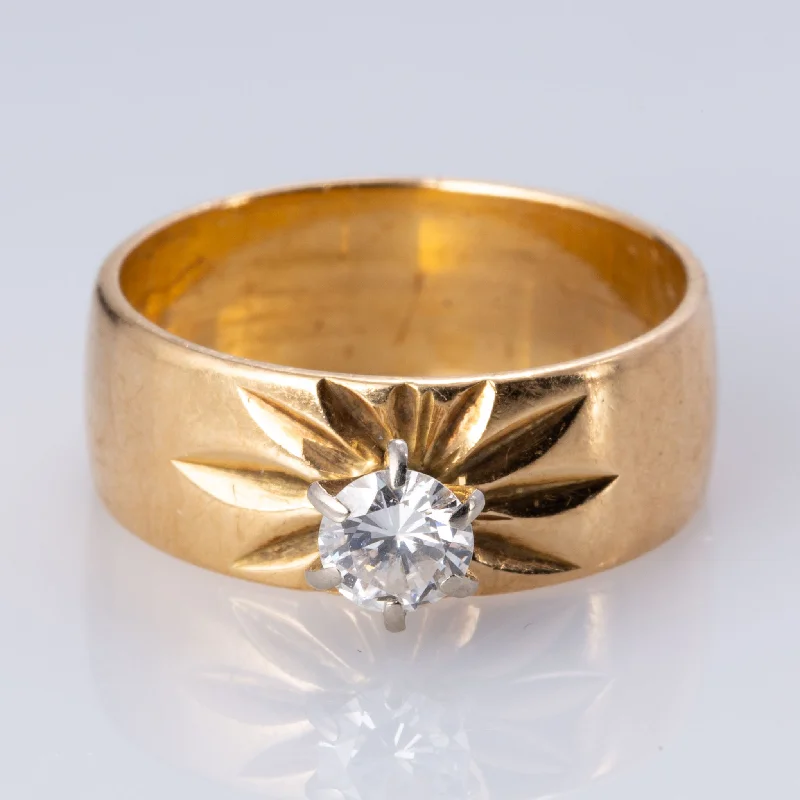 Affordable Gold-Plated Jewelry For Modern Fashion 10K Yellow and White Gold 6-Prong Diamond Ring | 0.40 ct | SZ 8.5 |