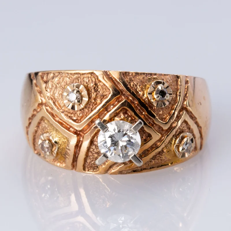 Bohemian-Inspired Jewelry For Free-Spirited Fashion 10K Yellow and White Gold Diamond Ring | 0.39 ctw | SZ 8 |