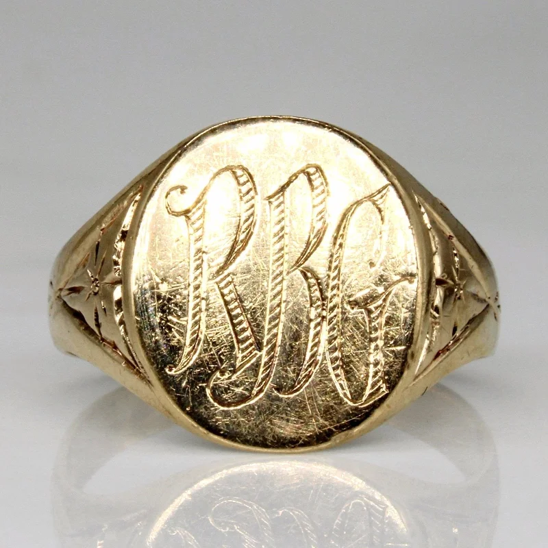 Jewelry Clearance Event – Stock Up Before It's Over 10k Yellow Gold 'R.B.G.' Signet Ring | SZ 8 | Jewelry Clearance Event – Stock Up Before It's Over 10k Yellow Gold 'R.B.G.' Signet Ring | SZ 8 |