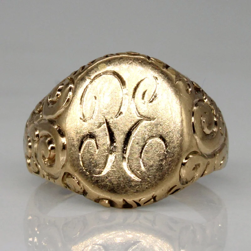 Get The Sparkle You Love At Prices You Adore 10k Yellow Gold Signet Ring | SZ 3.5 |