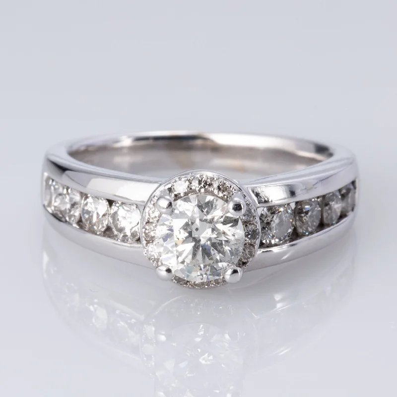 Versatile Layering Jewelry For Effortless Chic 14K White Gold Hidden Halo Ring | 1.48 ctw | SZ 6.5 |